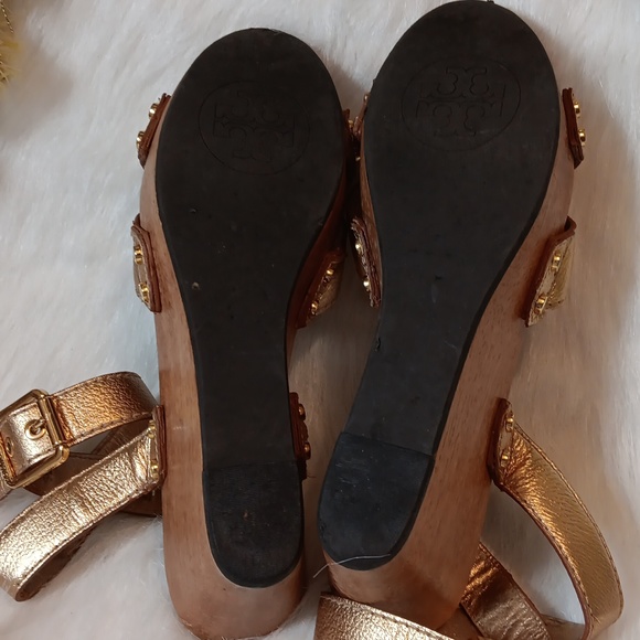Tory Burch Ridley, Sandal with Wood Heel Size 9 - Picture 7 of 8